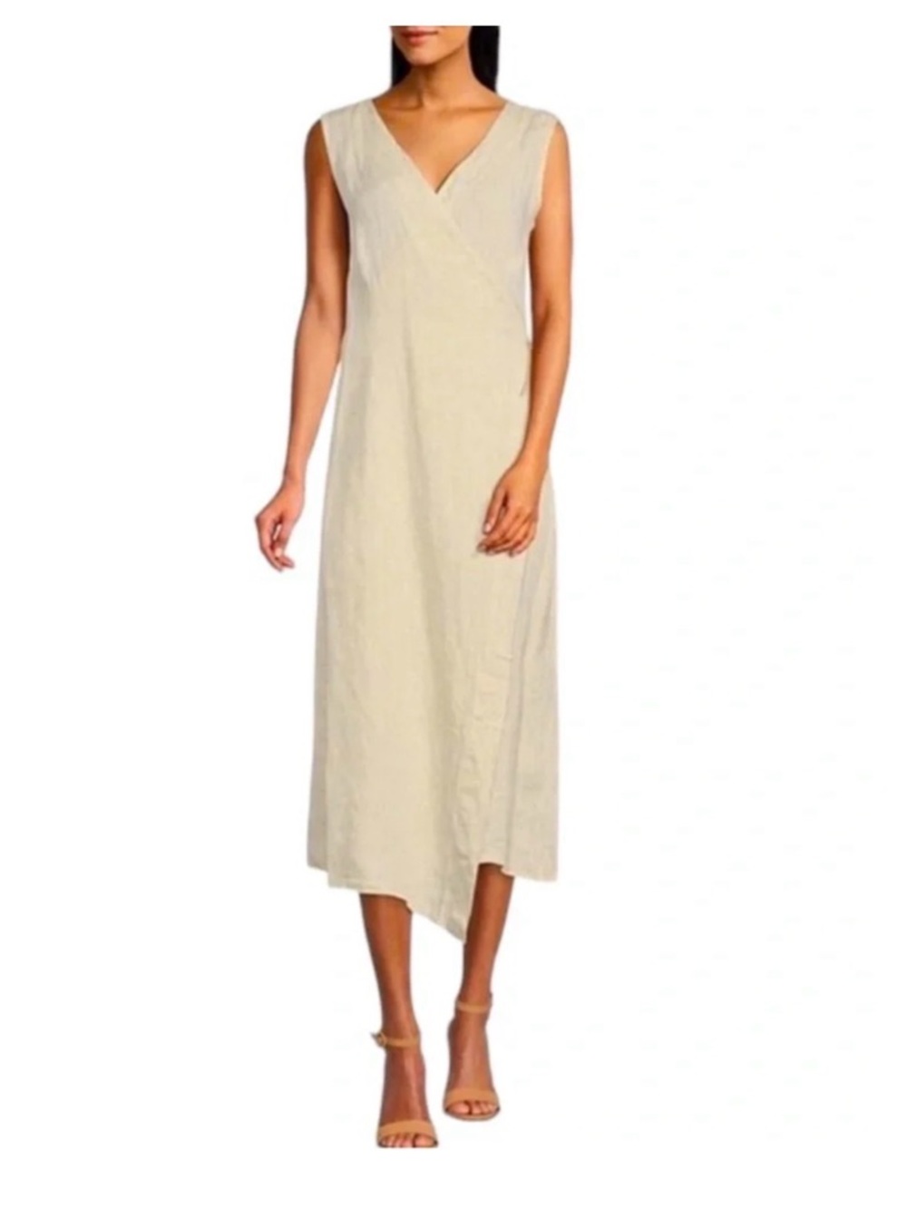 BRYN WALKER DIANA WRAP DRESS 100% Linen